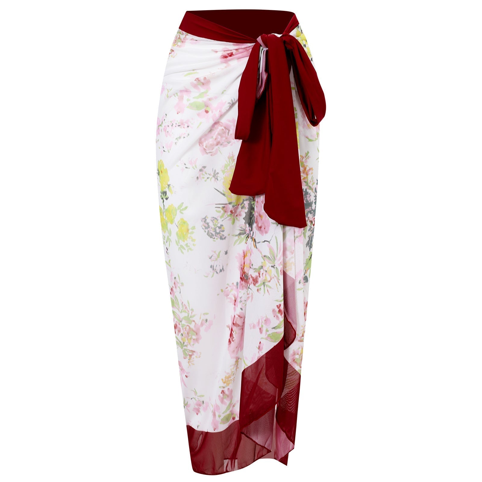 Ruffled One Piece Swimsuit Women Retro Swimsuit Bikini Mesh Beach Skirt Set Bella Mia